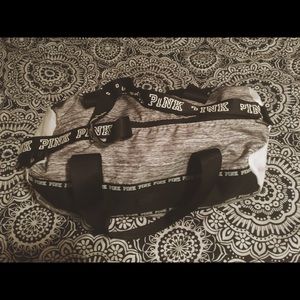 Pink duffle bag